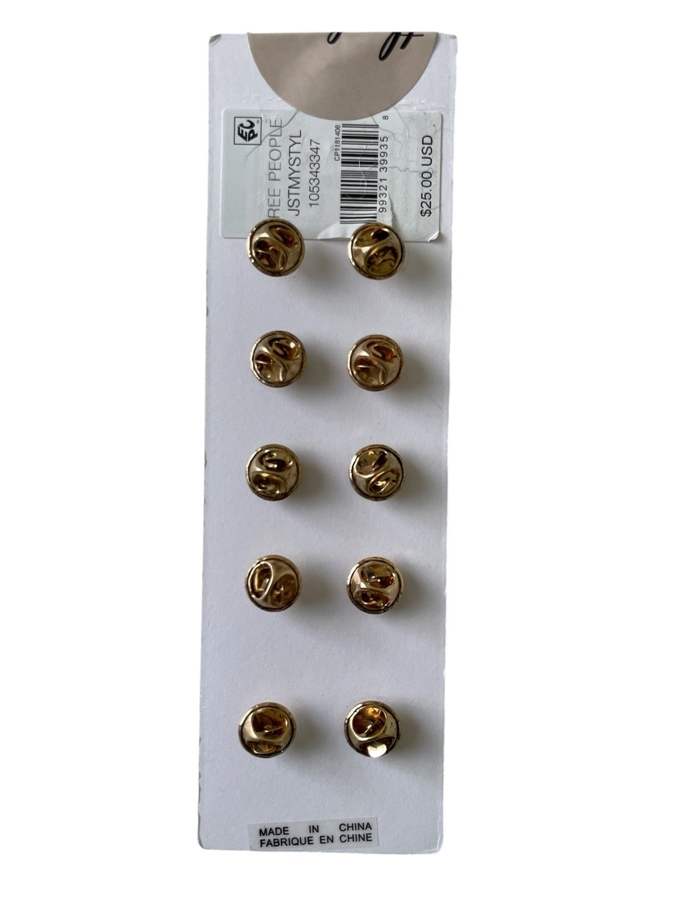 Free People Just My Style Gold Pin Set - Picture 5 of 5